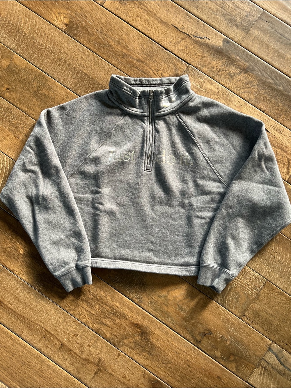 Nike Women's Gray Half-Zip Cowl Sweater